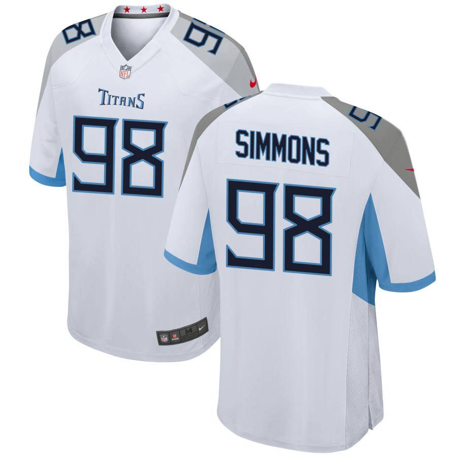 Men Tennessee Titans #98 Jeffery Simmons Nike White Game NFL Jersey